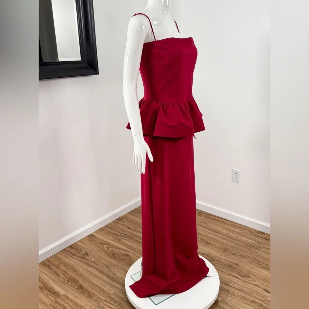 Chiara Boni La Petite Robe Panthea Strapless Peplum Gown 14